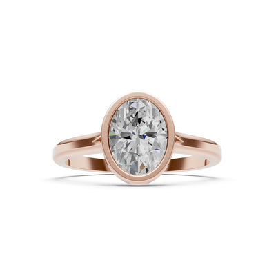Solid Gold Oval Gemstone Engagement Ring