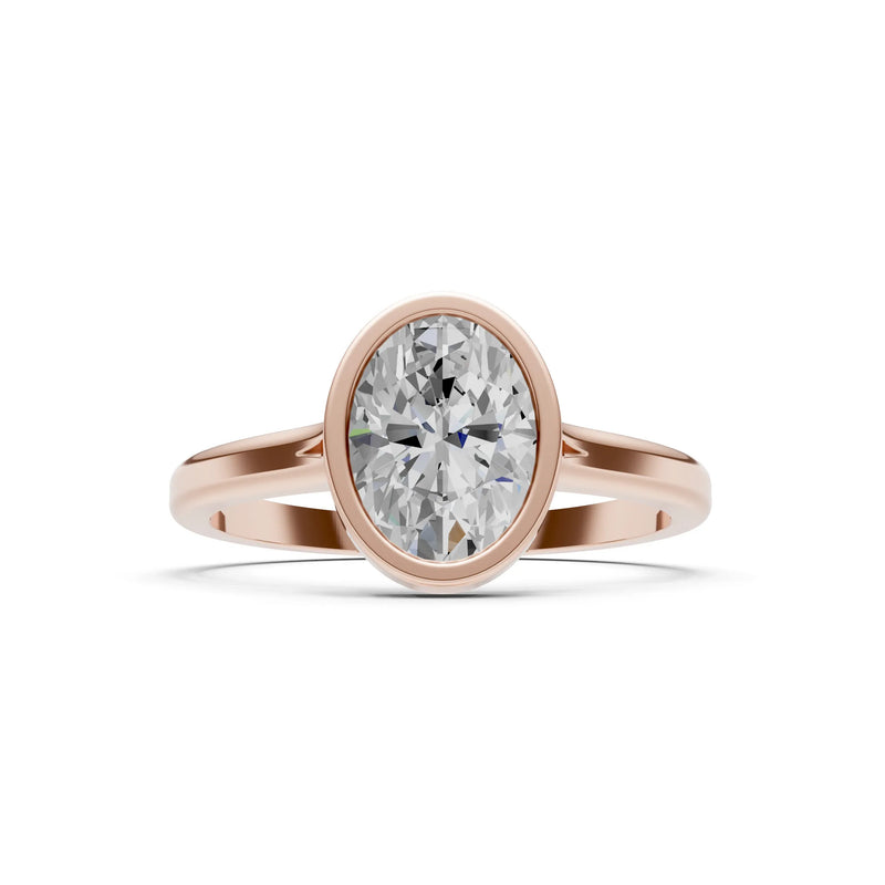 Solid Gold Oval Gemstone Engagement Ring