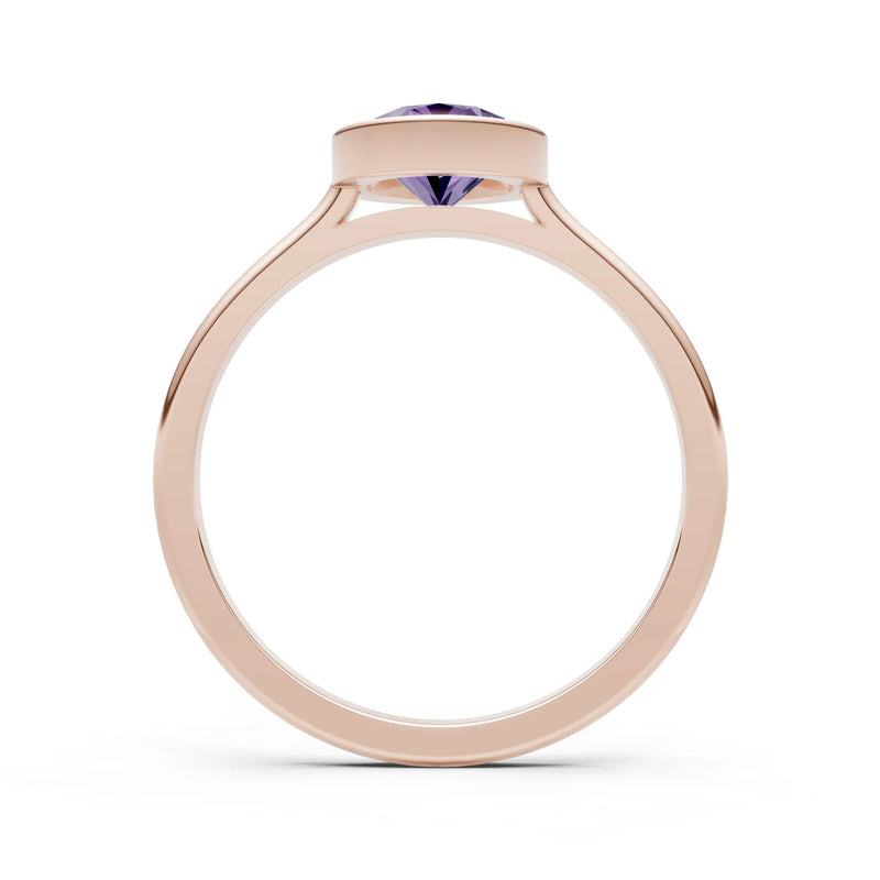 Solid Gold Oval Gemstone Engagement Ring