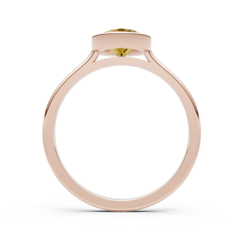 Solid Gold Oval Gemstone Engagement Ring