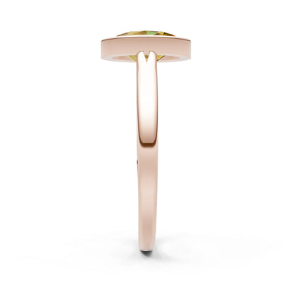Solid Gold Oval Gemstone Engagement Ring