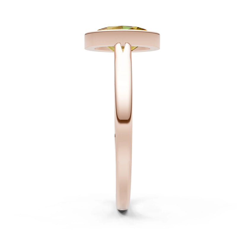 Solid Gold Oval Gemstone Engagement Ring