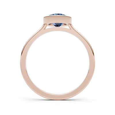 Solid Gold Oval Gemstone Engagement Ring