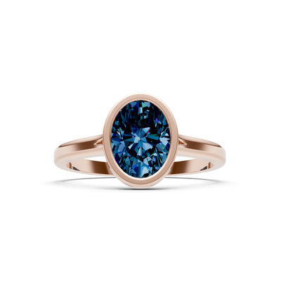 Solid Gold Oval Gemstone Engagement Ring