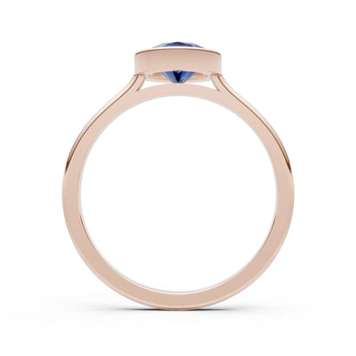 Solid Gold Oval Gemstone Engagement Ring