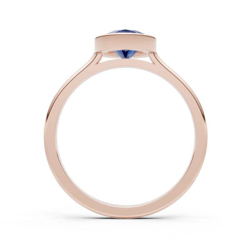 Solid Gold Oval Gemstone Engagement Ring