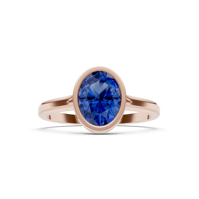 Solid Gold Oval Gemstone Engagement Ring