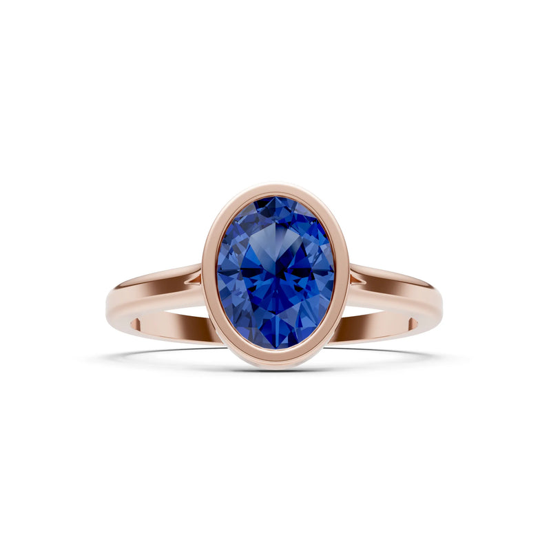 Solid Gold Oval Gemstone Engagement Ring
