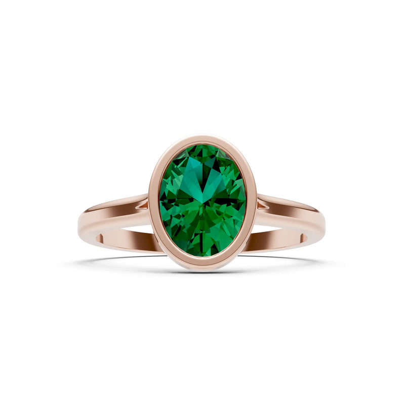 Solid Gold Oval Gemstone Engagement Ring