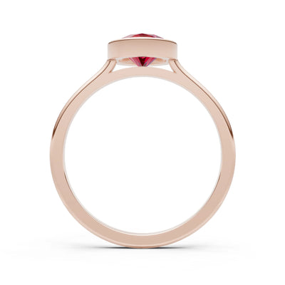 Solid Gold Oval Gemstone Engagement Ring