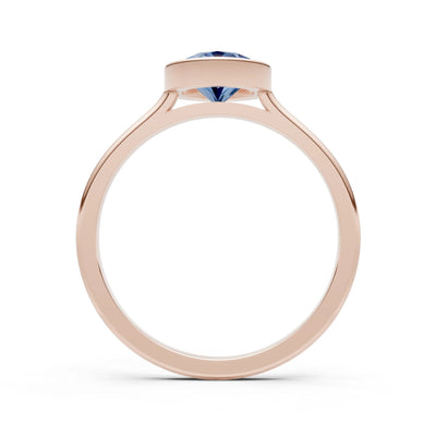 Solid Gold Oval Gemstone Engagement Ring