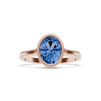 Solid Gold Oval Gemstone Engagement Ring