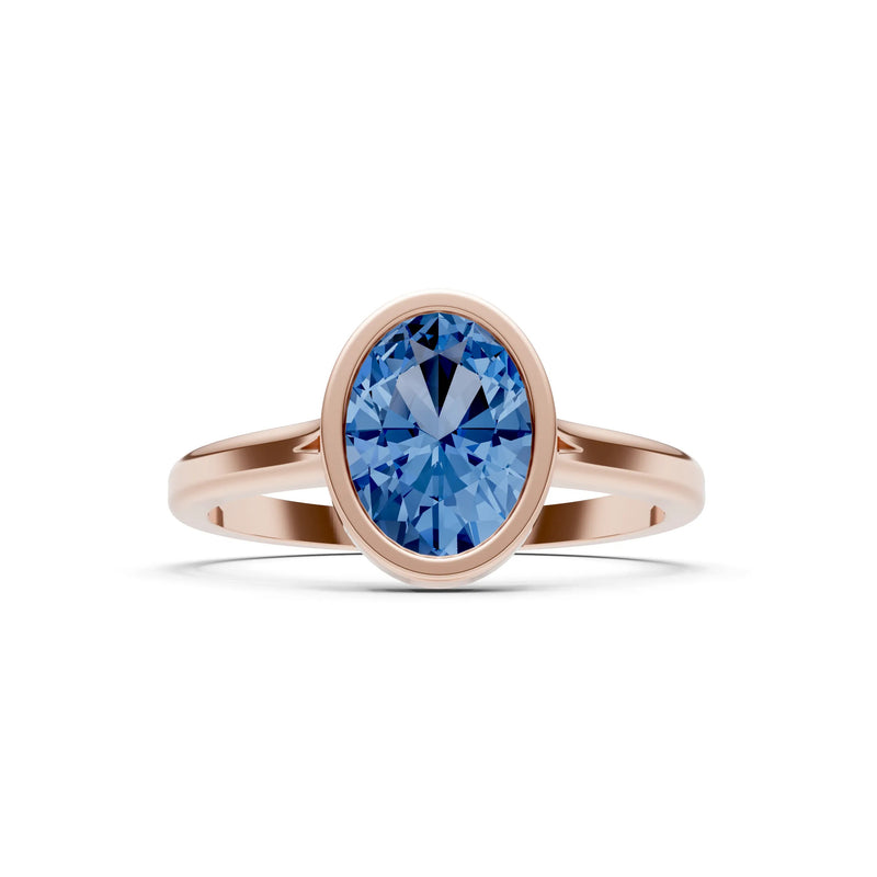 Solid Gold Oval Gemstone Engagement Ring