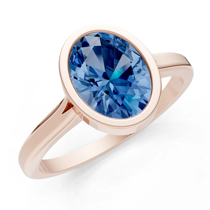 Solid Gold Oval Gemstone Engagement Ring