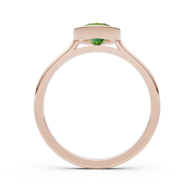 Solid Gold Oval Gemstone Engagement Ring