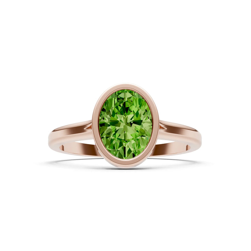 Solid Gold Oval Gemstone Engagement Ring