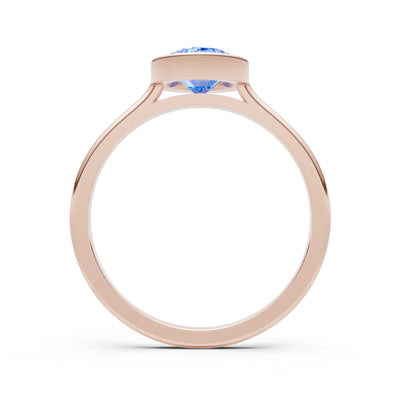 Solid Gold Oval Gemstone Engagement Ring