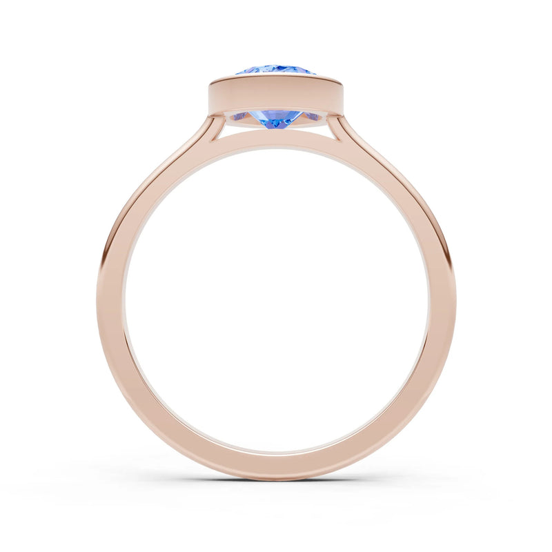 Solid Gold Oval Gemstone Engagement Ring
