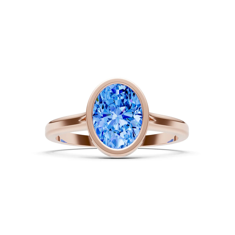 Solid Gold Oval Gemstone Engagement Ring