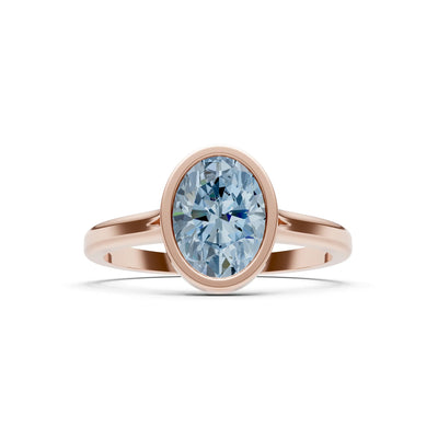 Solid Gold Oval Gemstone Engagement Ring