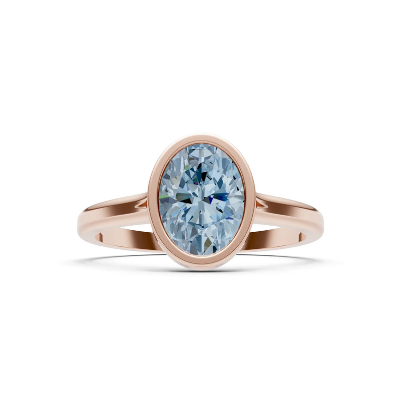 Solid Gold Oval Gemstone Engagement Ring