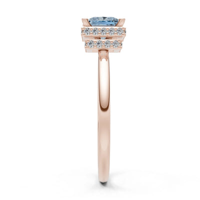Princess-Cut Hidden Double Halo Diamonds Engagement Ring