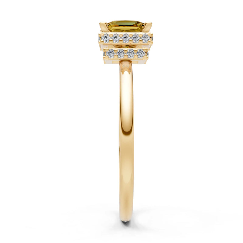 Princess-Cut Hidden Double Halo Diamonds Engagement Ring