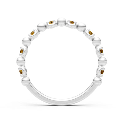 Citrine Beaded Diamond Stacking Ring