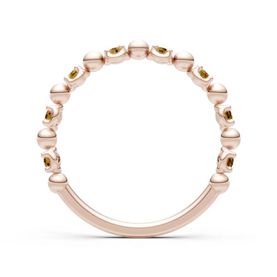 Citrine Beaded Diamond Stacking Ring