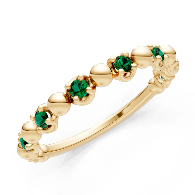 Beaded Gemstone Stacking Ring