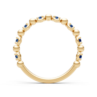 London Blue Topaz Beaded Diamond Stacking Ring