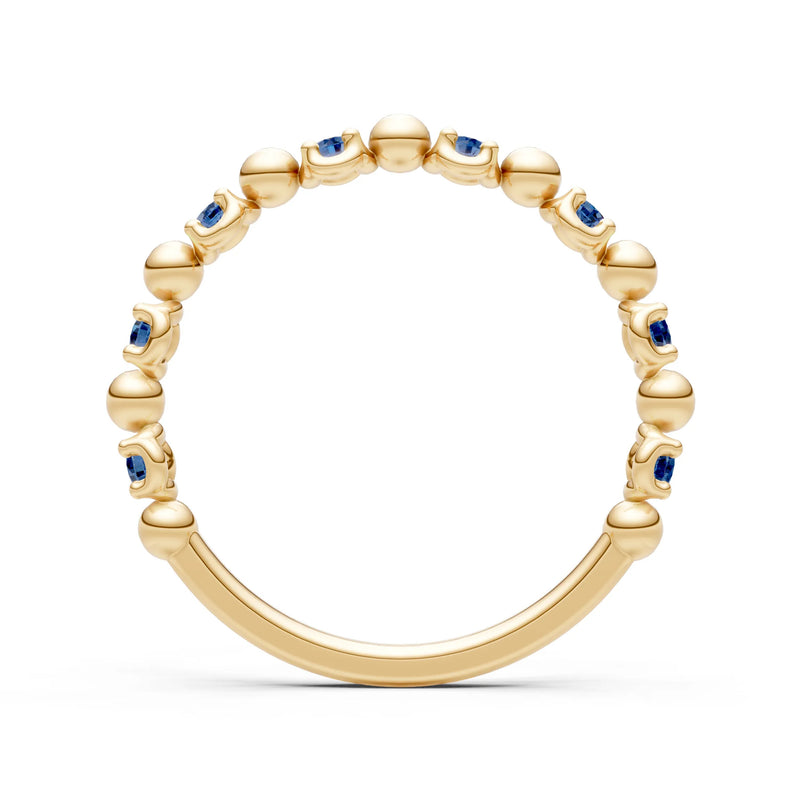 London Blue Topaz Beaded Diamond Stacking Ring