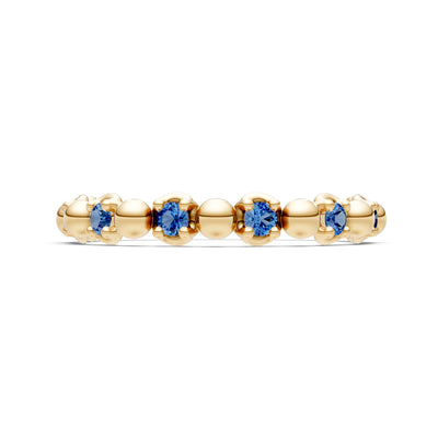 London Blue Topaz Beaded Diamond Stacking Ring