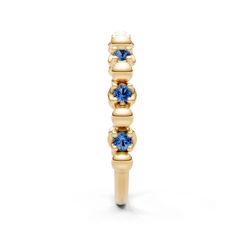 London Blue Topaz Beaded Diamond Stacking Ring