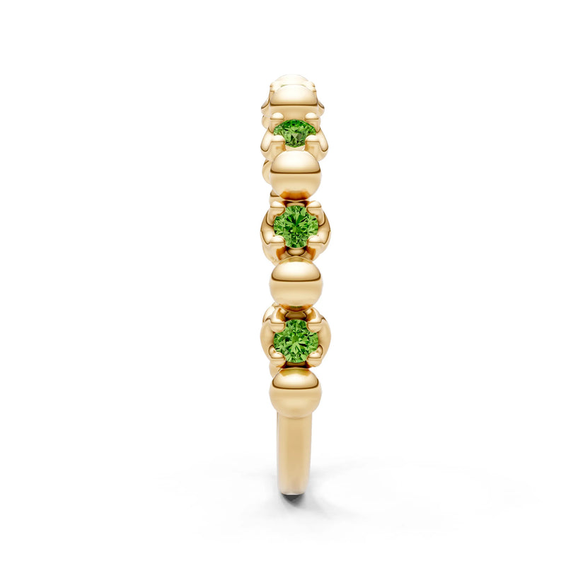 Peridot Beaded Diamond Stacking Ring