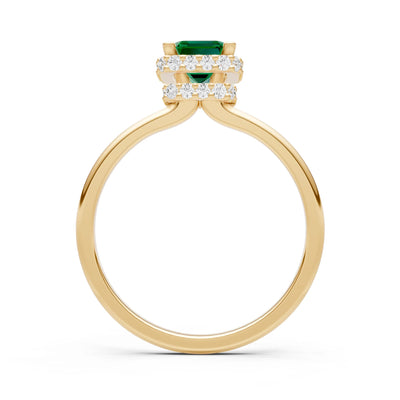 Emerald Emerald Hidden Double Halo Engagement Ring