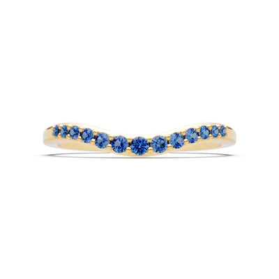 London Blue Topaz Graduating Gemstone Curved Stacking Band
