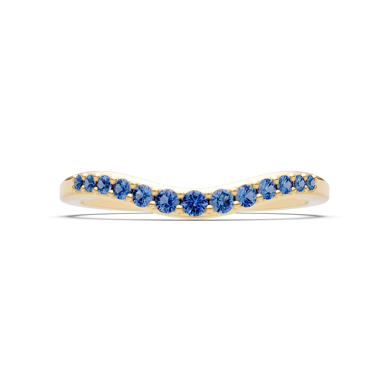 London Blue Topaz Graduating Gemstone Curved Stacking Band