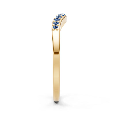 London Blue Topaz Graduating Gemstone Curved Stacking Band