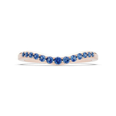London Blue Topaz Graduating Gemstone Curved Stacking Band