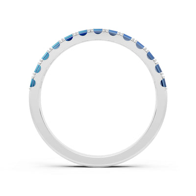Straight Baguette Thin Half Eternity Gold Band