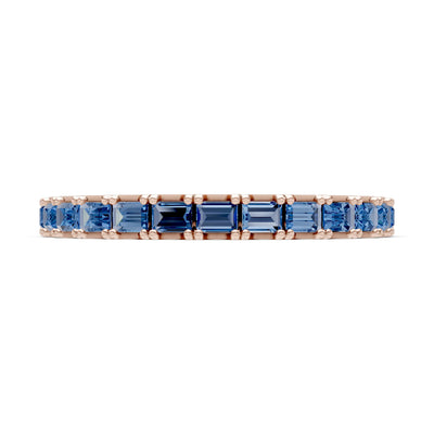Straight Baguette Thin Half Eternity Gold Band