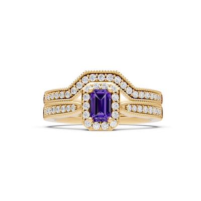 Petitie Five Stone Gemstone Band - Emerald