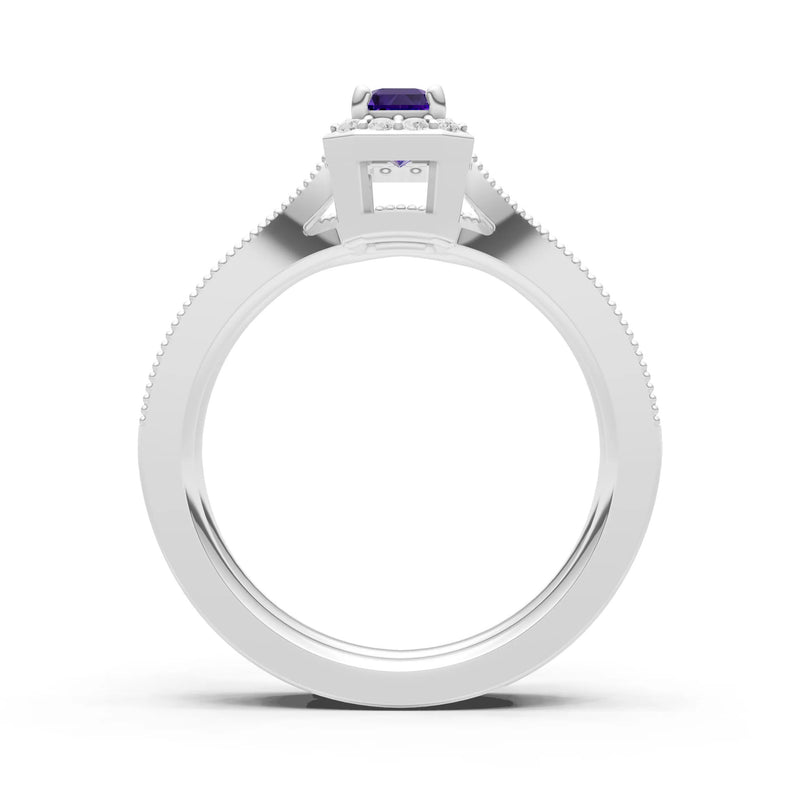 Petitie Five Stone Gemstone Band - Emerald