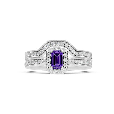 Petitie Five Stone Gemstone Band - Emerald