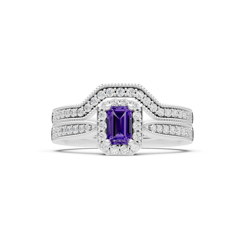 Petitie Five Stone Gemstone Band - Emerald