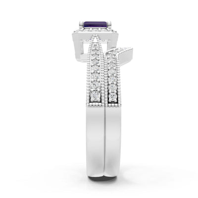 Petitie Five Stone Gemstone Band - Emerald