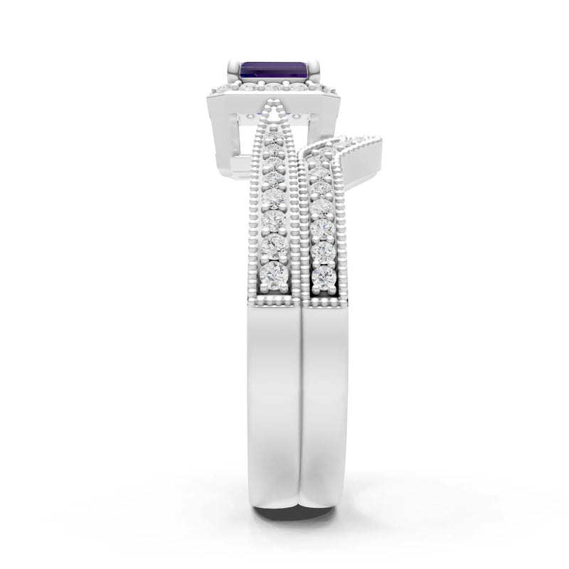 Petitie Five Stone Gemstone Band - Emerald