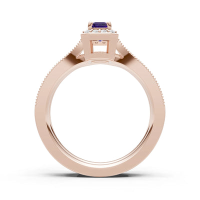 Petitie Five Stone Gemstone Band - Emerald