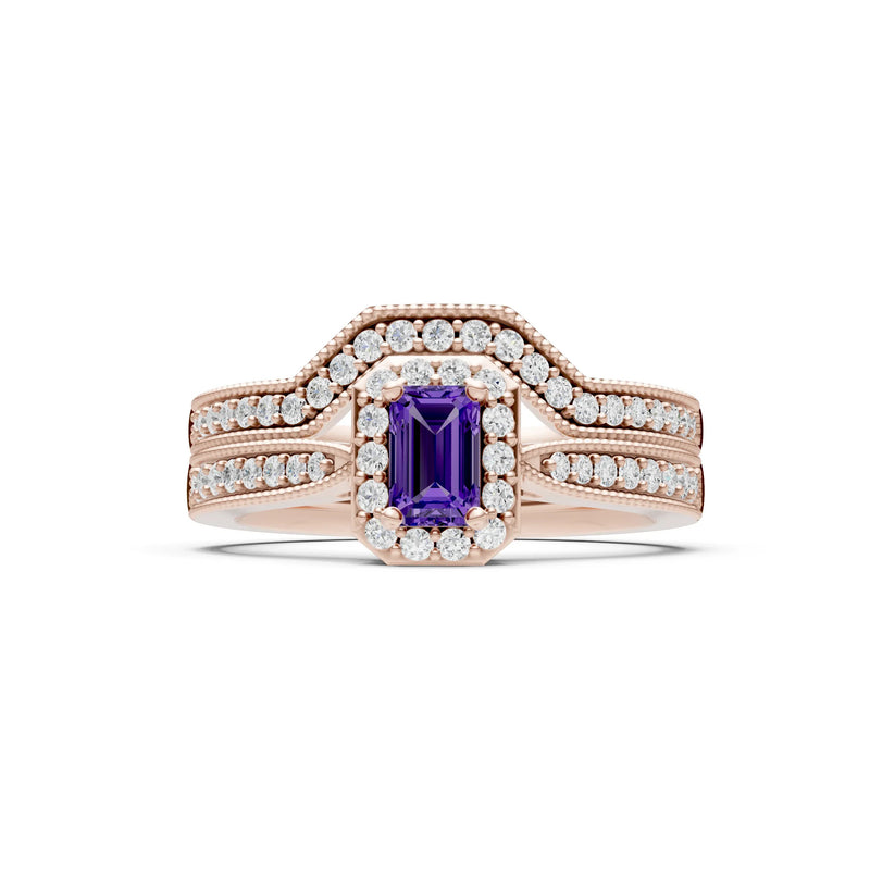 Petitie Five Stone Gemstone Band - Emerald